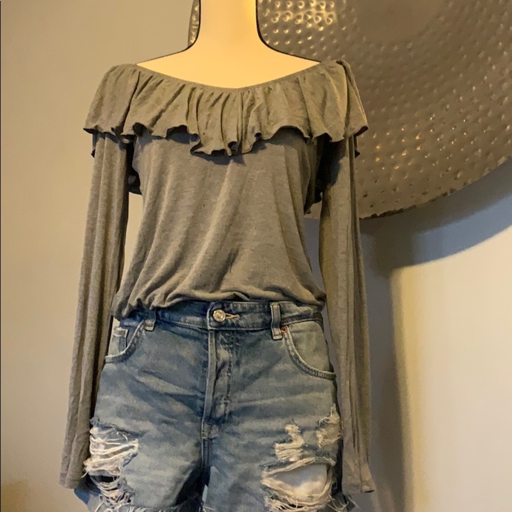 Off the shoulder long sleeve top